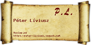 Péter Líviusz névjegykártya