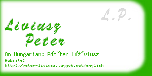 liviusz peter business card